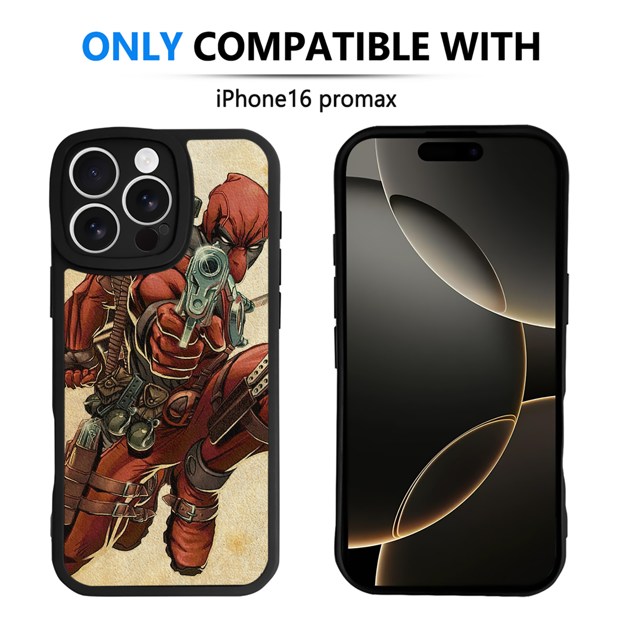 （画像用） Deadpool デッドプール 【iPhone 16シリーズ対応】シリコンスマホケース（レザー調） 材質：シリコン
